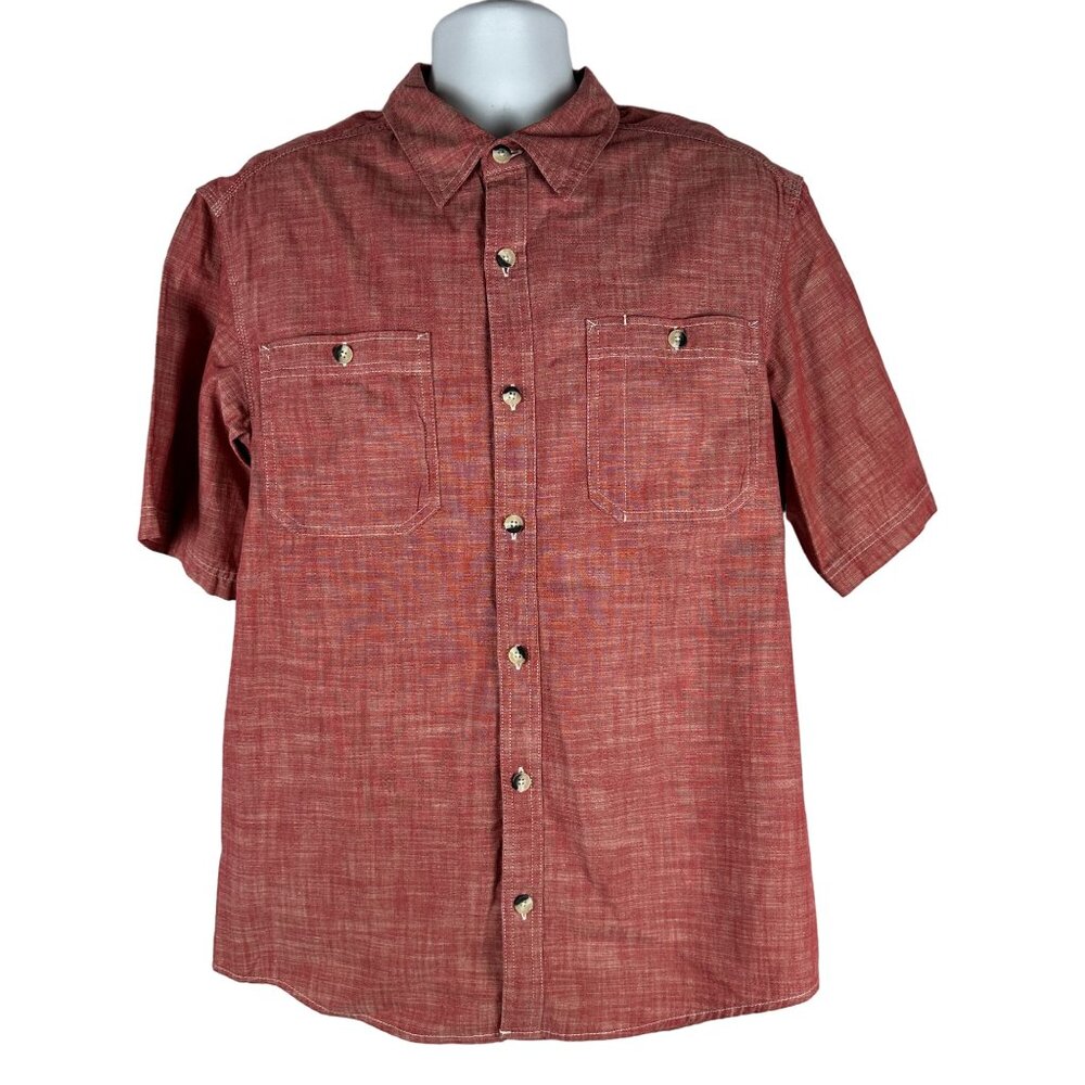Mens C.E. Schmidt Workwear Red Short Sleeve Button-Up Shirt Size M